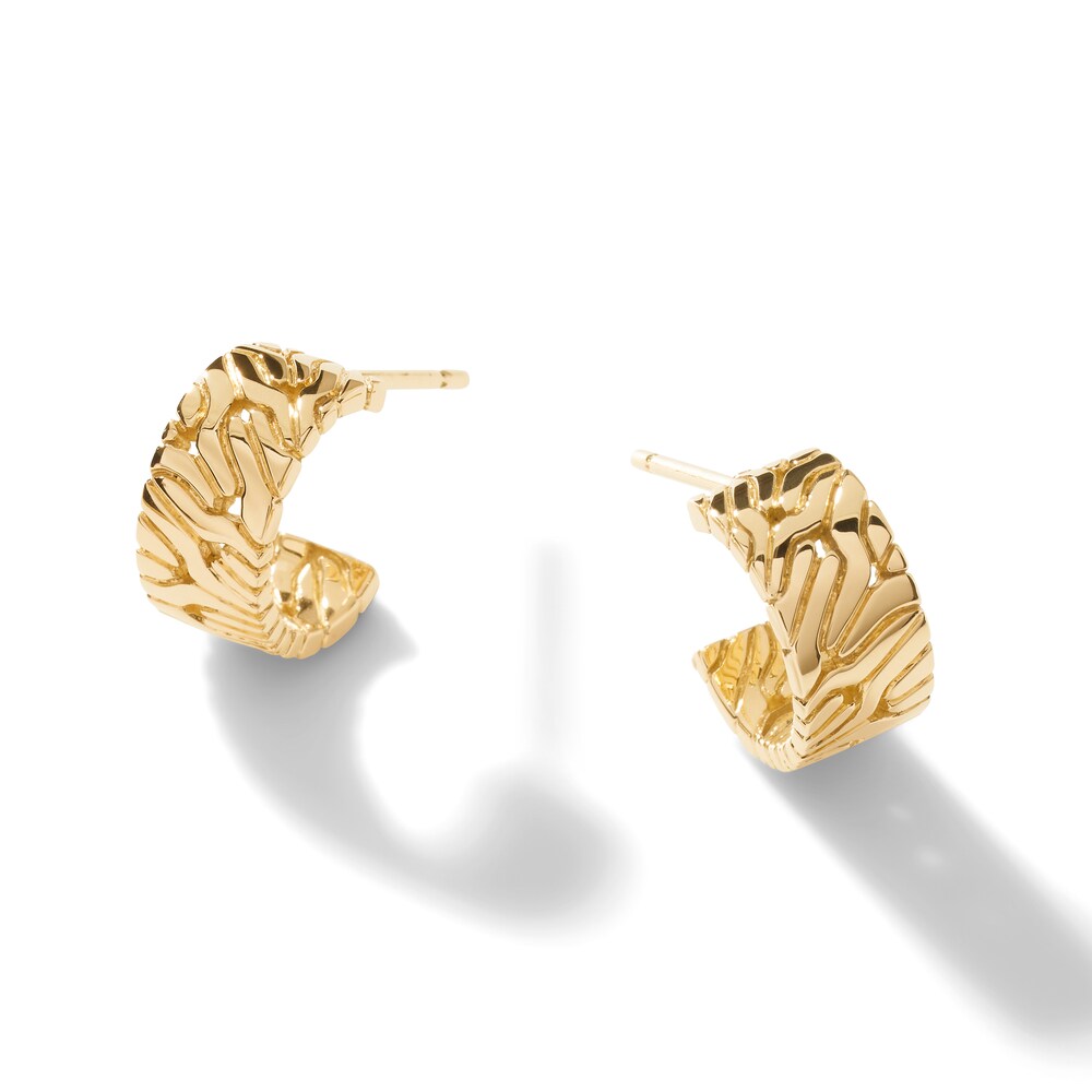 John Hardy Classic Chain Hoop Earrings 18K Yellow Gold Qf85jDWU