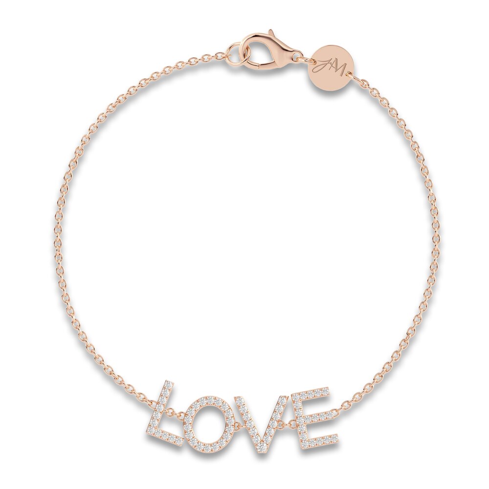 Juliette Maison Diamond Station Name Bracelet 1/2 ct tw Round 10K Rose Gold QfEqckoQ