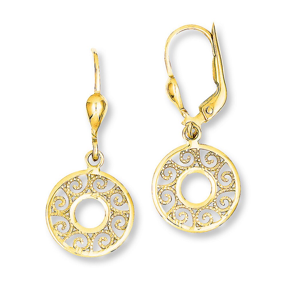 Filigree Earrings 14K Yellow Gold QgWAXhr0