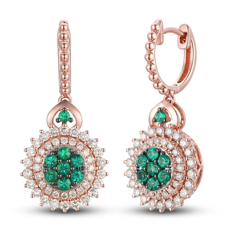 Le Vian Natural Emerald Earrings 7/8 ct tw Diamonds 14K Strawberry Gold QtnR2pp7