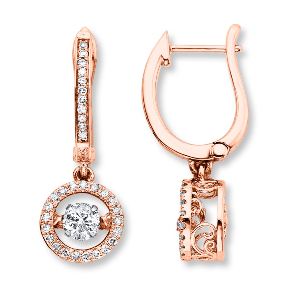 Diamonds in Rhythm 1 ct tw Earrings 14K Rose Gold QzmzYaqN