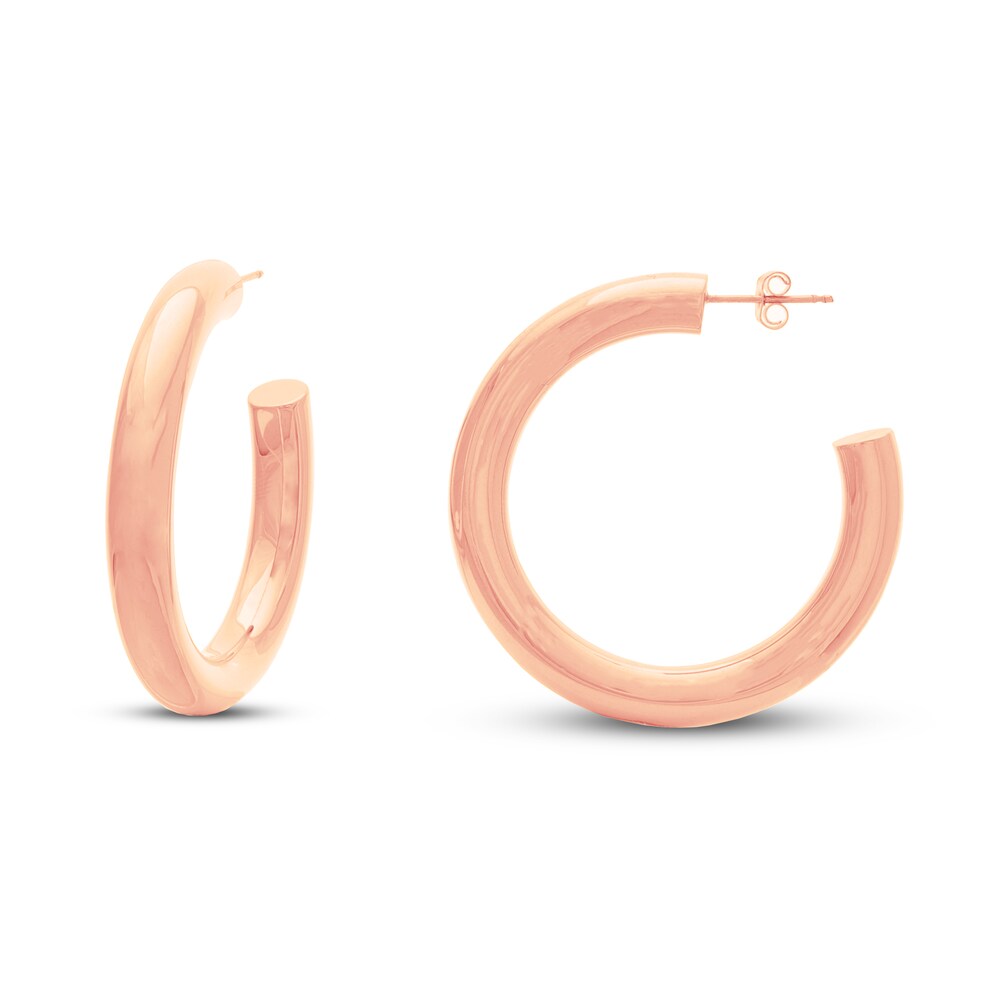 Open Hoop Earrings 14K Rose Gold R04oGuck