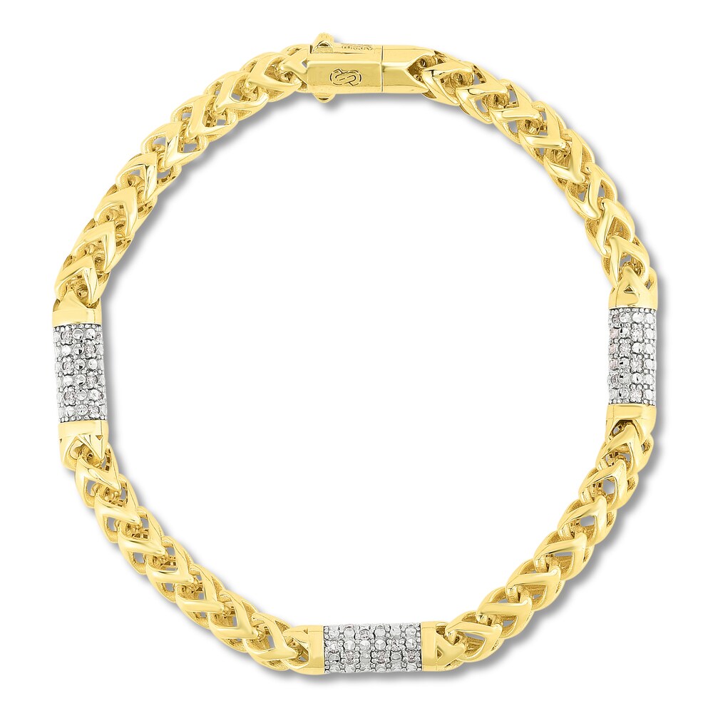 Diamond Rondo Chain Bracelet 5/8 ct tw Round 10K Yellow Gold R2LikCxL