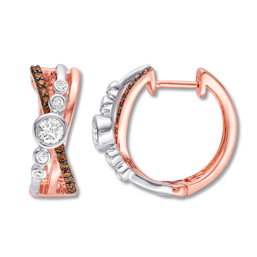 Le Vian Diamond Hoop Earrings 3/4 ct tw 14K Two-Tone Gold RAFASAEI