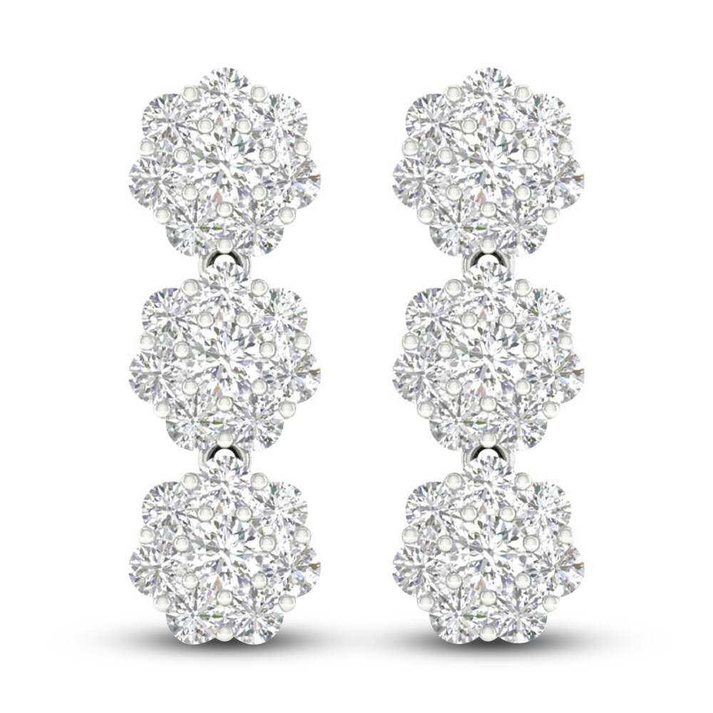 Lab-Created Diamond Earrings 3 ct tw Round 14K White Gold RGt7HvzV