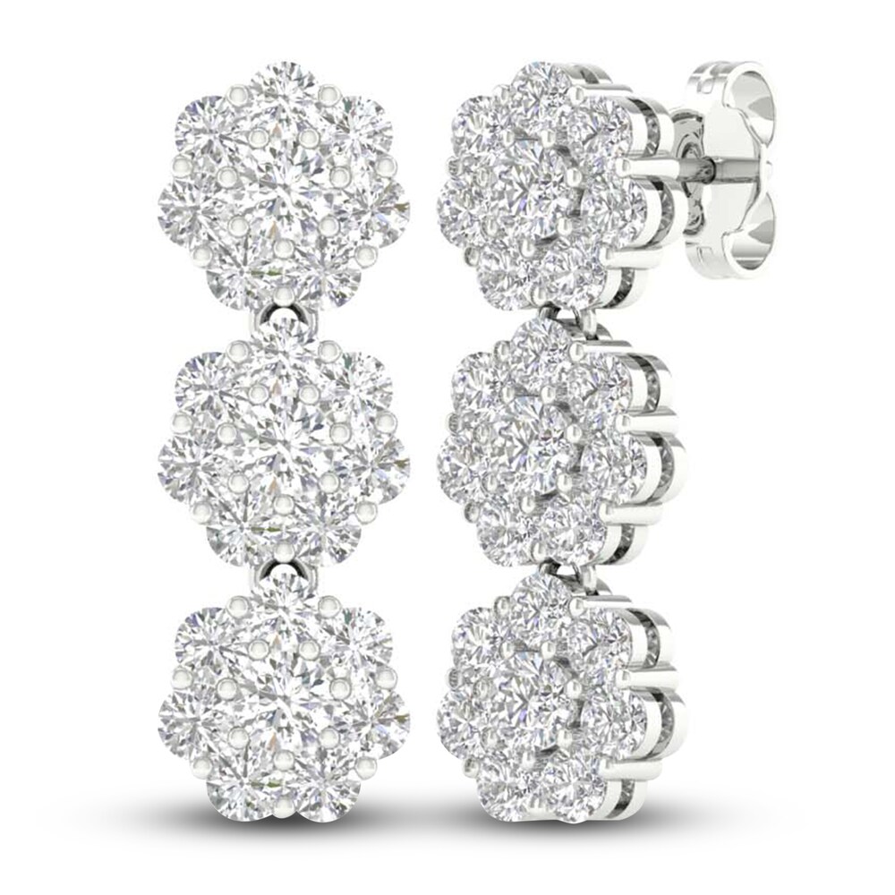 Lab-Created Diamond Earrings 3 ct tw Round 14K White Gold RGt7HvzV