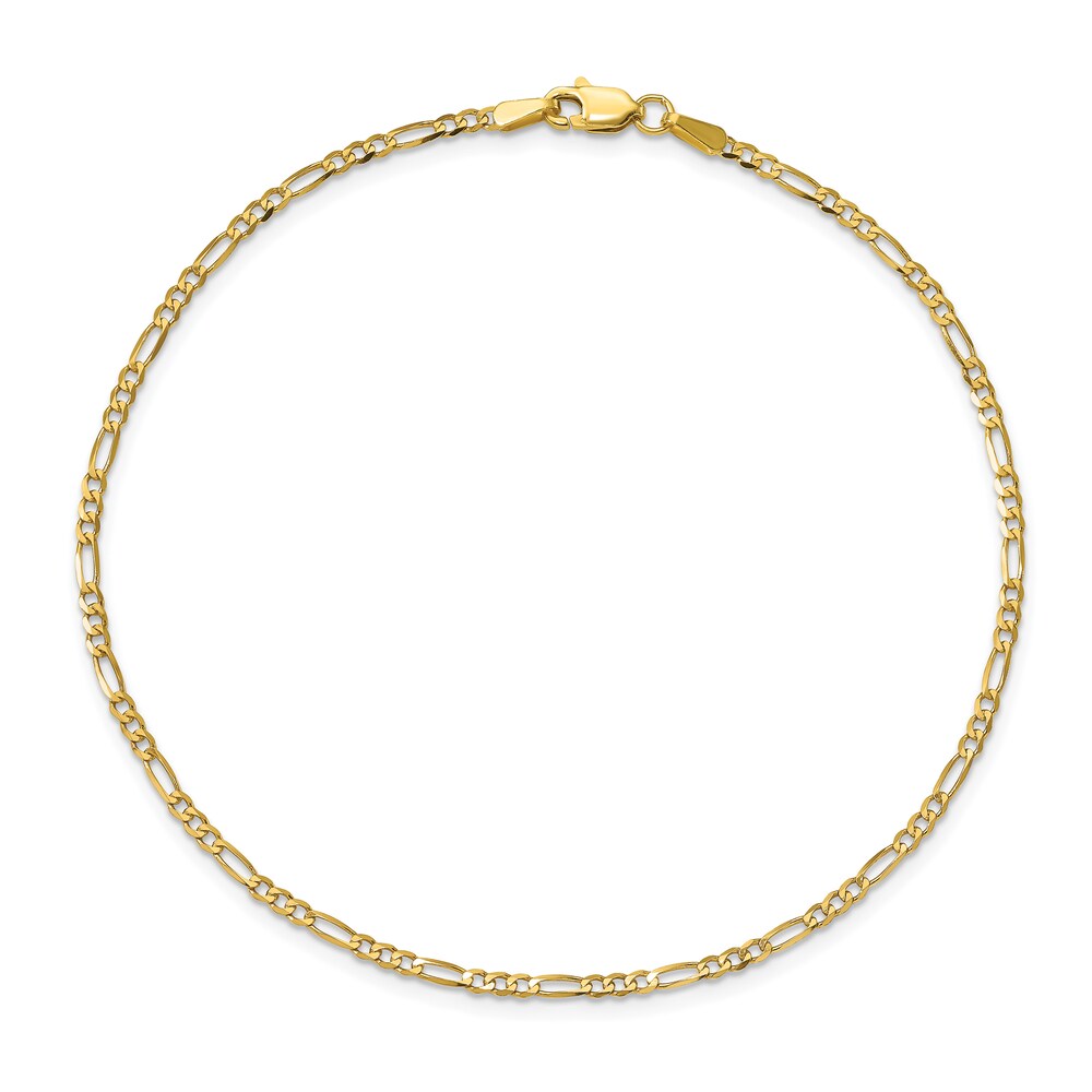 Flat Figaro Anklet 14K Yellow Gold 9" RbEQPil0