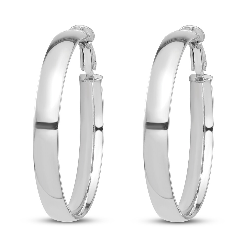 Hoop Earrings 14K White Gold RelUq9xe