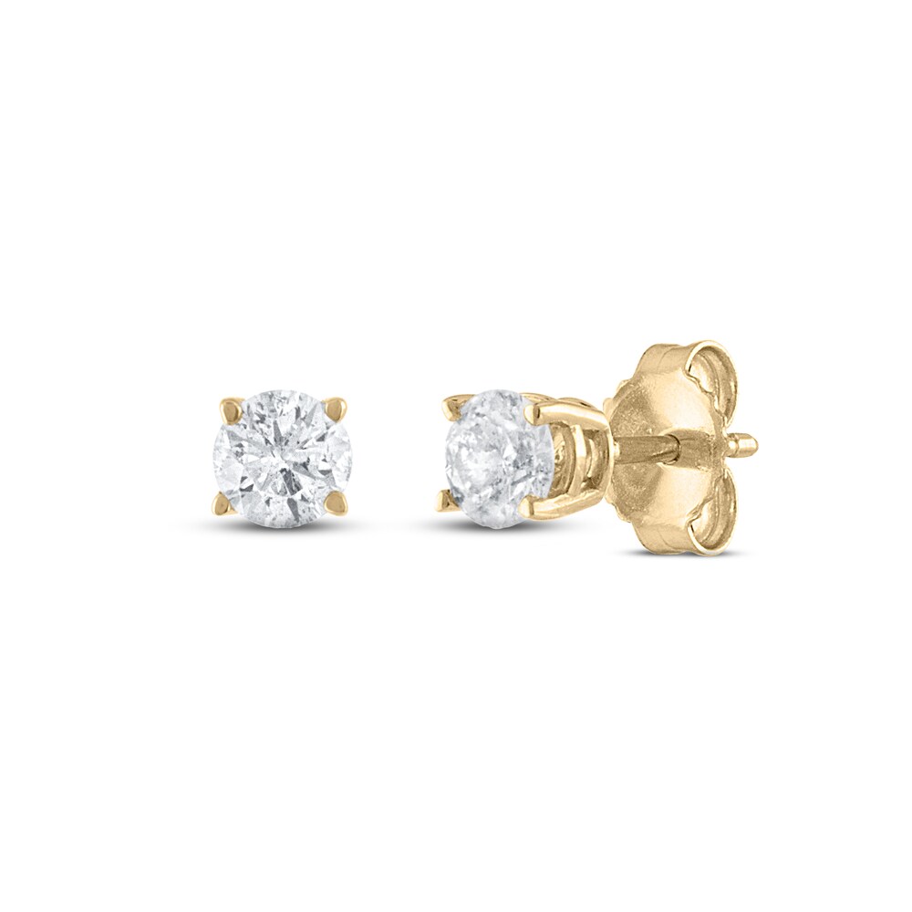 Diamond Solitaire Earrings 1/3 ct tw Round 14K Yellow Gold (I2/I) RyfYmzNR