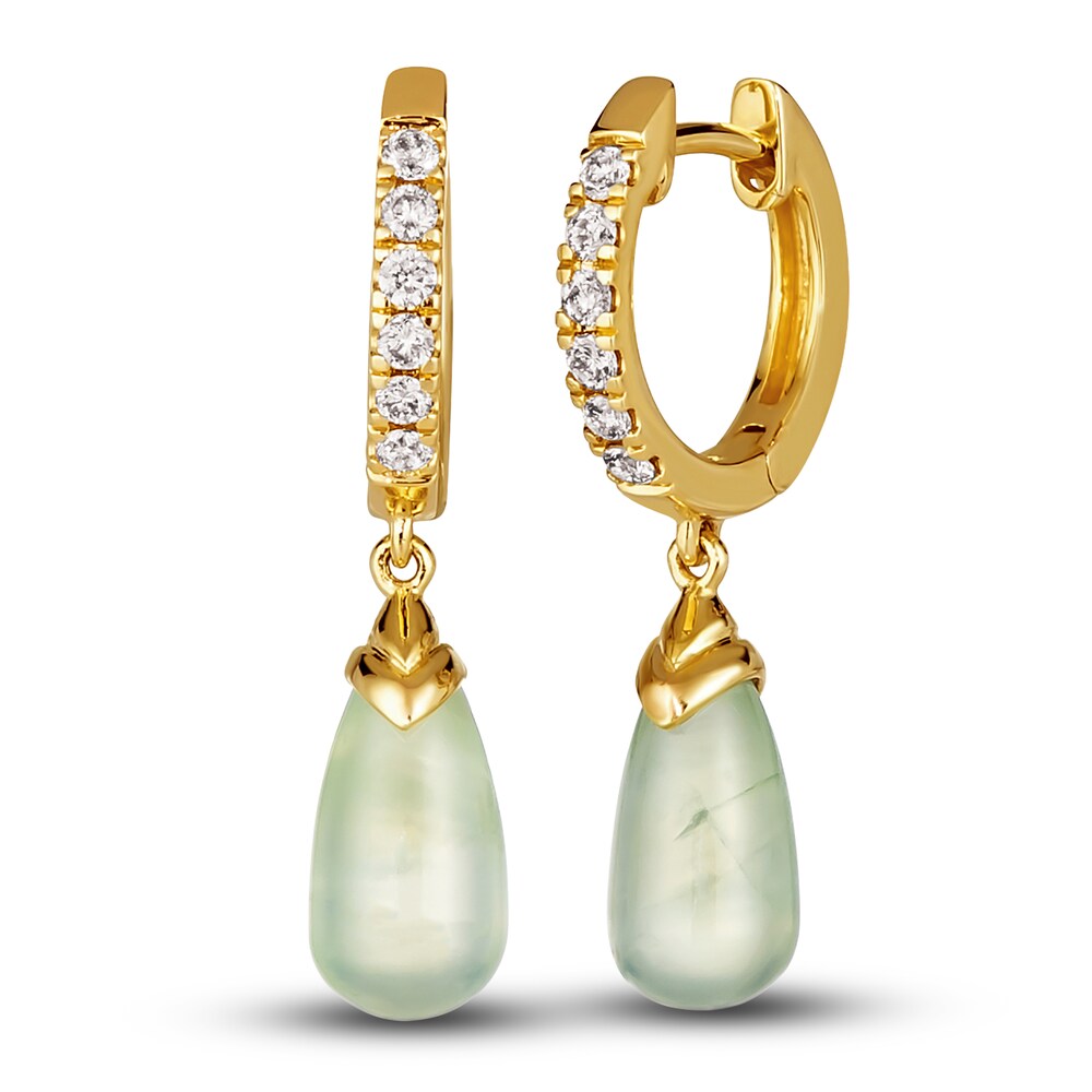 Le Vian Natural Prehnite Earrings 1/5 ct tw Diamonds 14K Honey Gold S04BUHLV