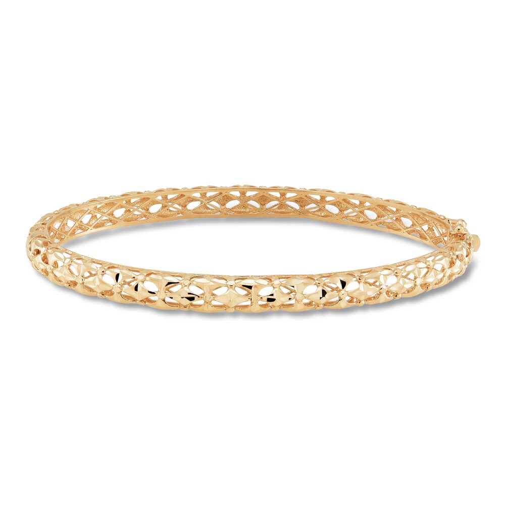 Italia D'Oro Pierced Bangle Bracelet 14K Yellow Gold S1N2u3pj