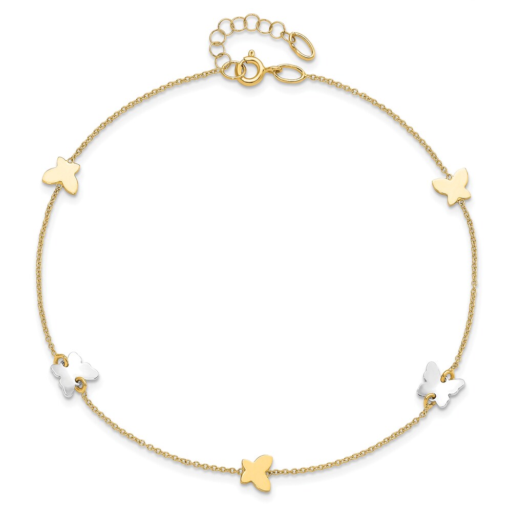 Butterfly Anklet 14K Two Tone Gold S7gzleSS
