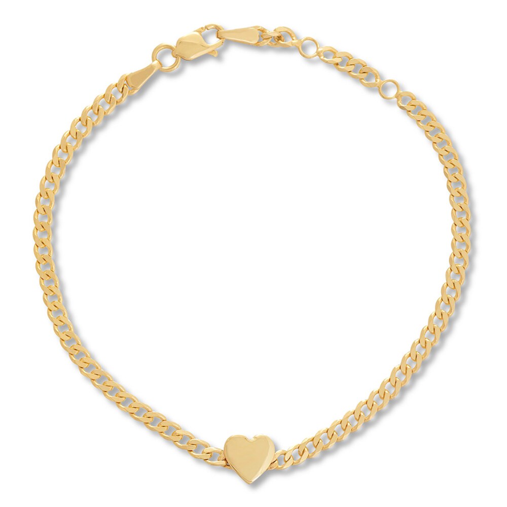 Heart Bracelet 14K Yellow Gold 6.25" S8xNxGsI