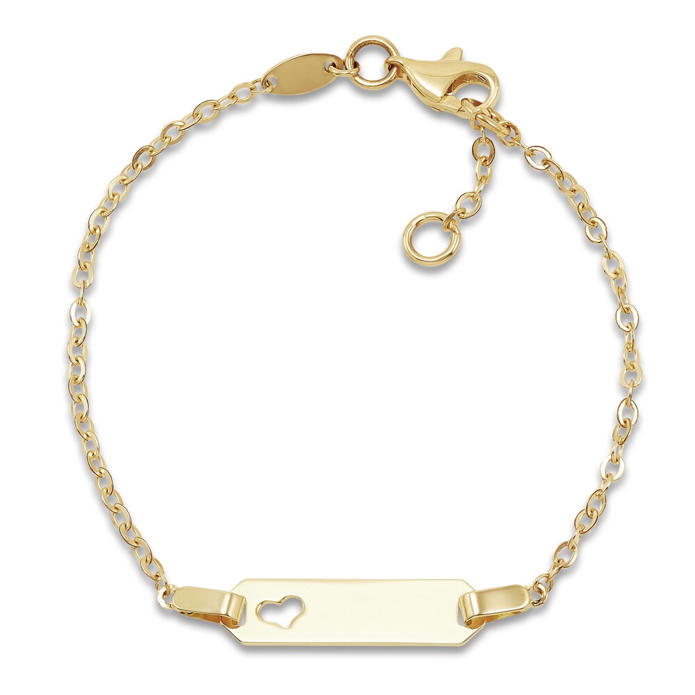 Children's ID Heart Bracelet 14K Yellow Gold 6" SEhrLRWX