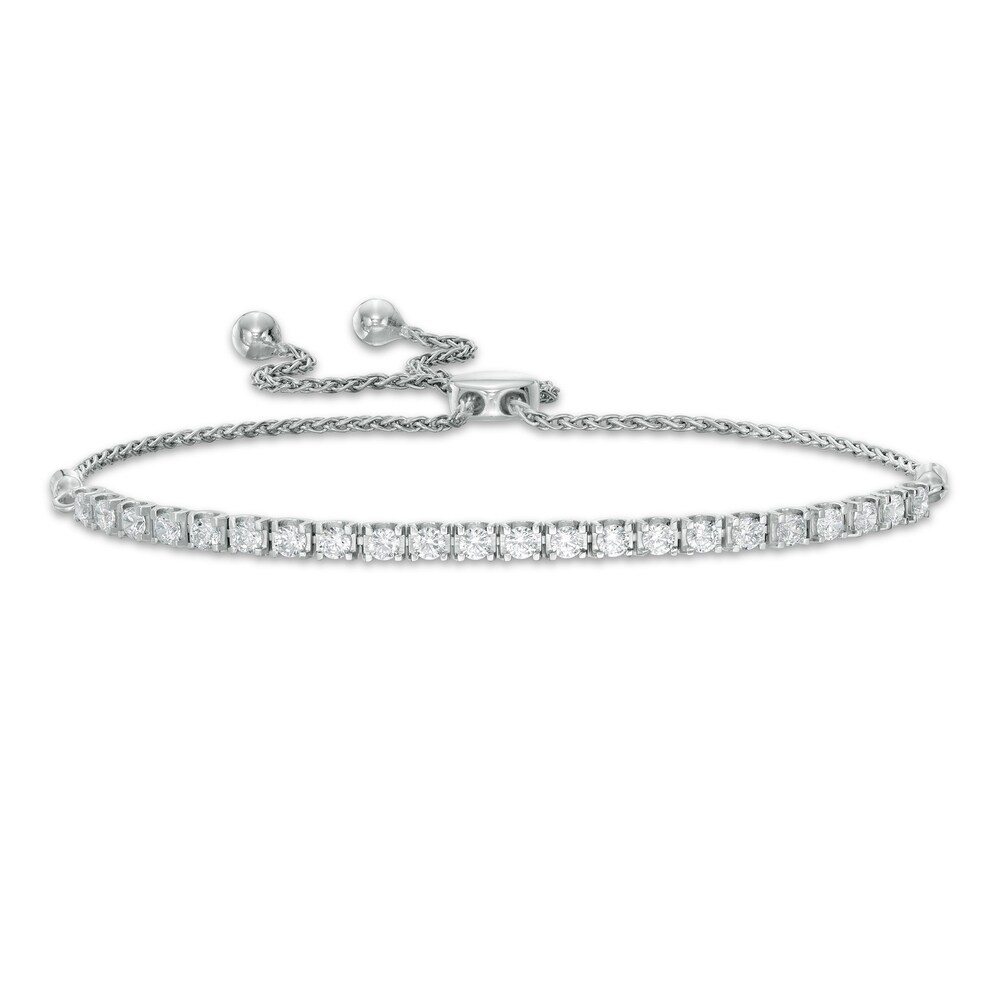 Lab-Created Diamond Tennis Bracelet 1 ct tw Round 14K White Gold STJc0Smo