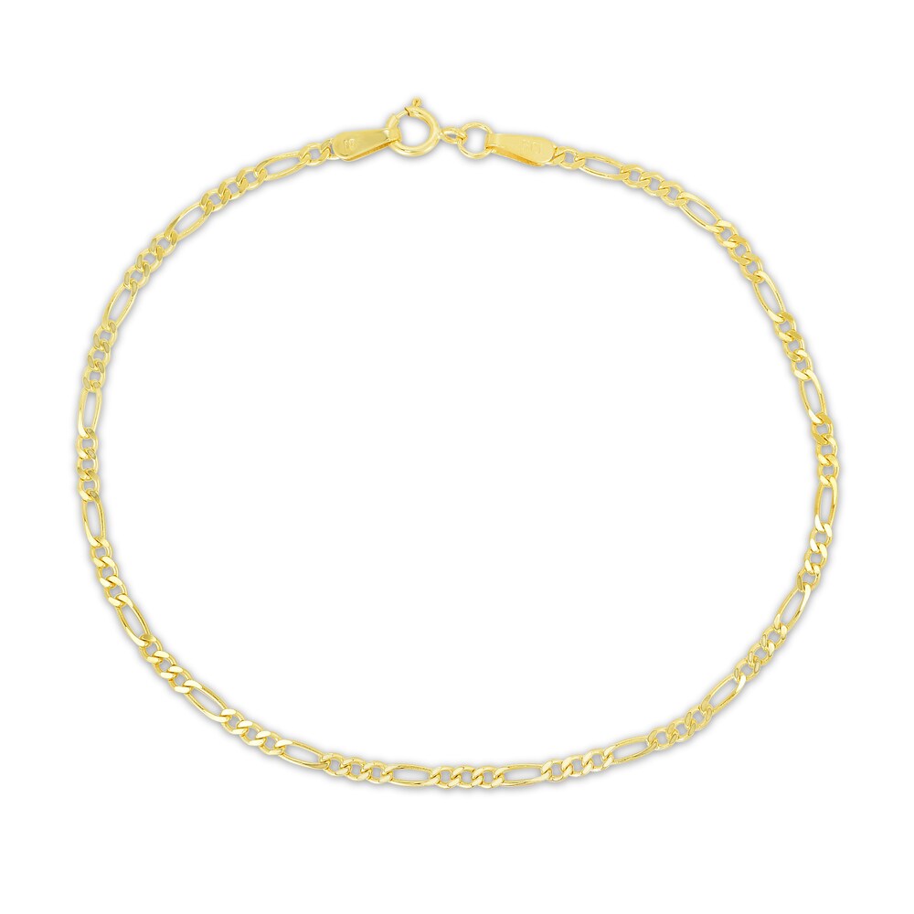 Figaro Chain Anklet 14K Yellow Gold 10" SWICiv5V