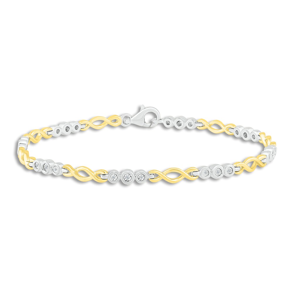 Diamond Bracelet 1/10 ct tw Round-cut Sterling Silver/10K Gold SY3tdp9u