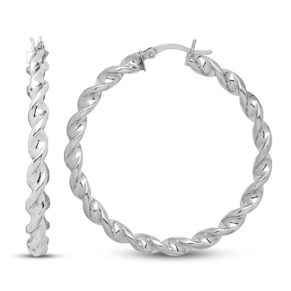 Twisted Hoop Earrings Sterling Silver SZLRYDHN [SZLRYDHN]