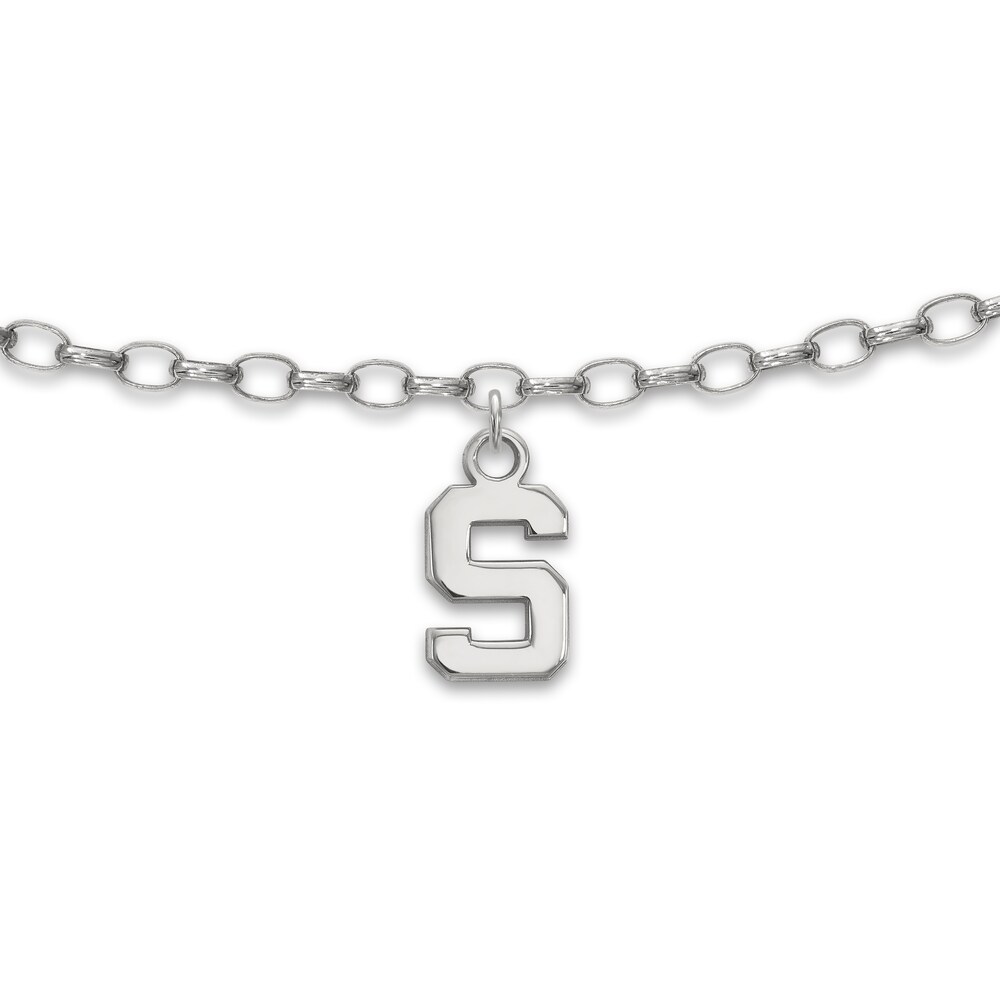 Michigan State University Anklet Sterling Silver 9" SmxXX5lF