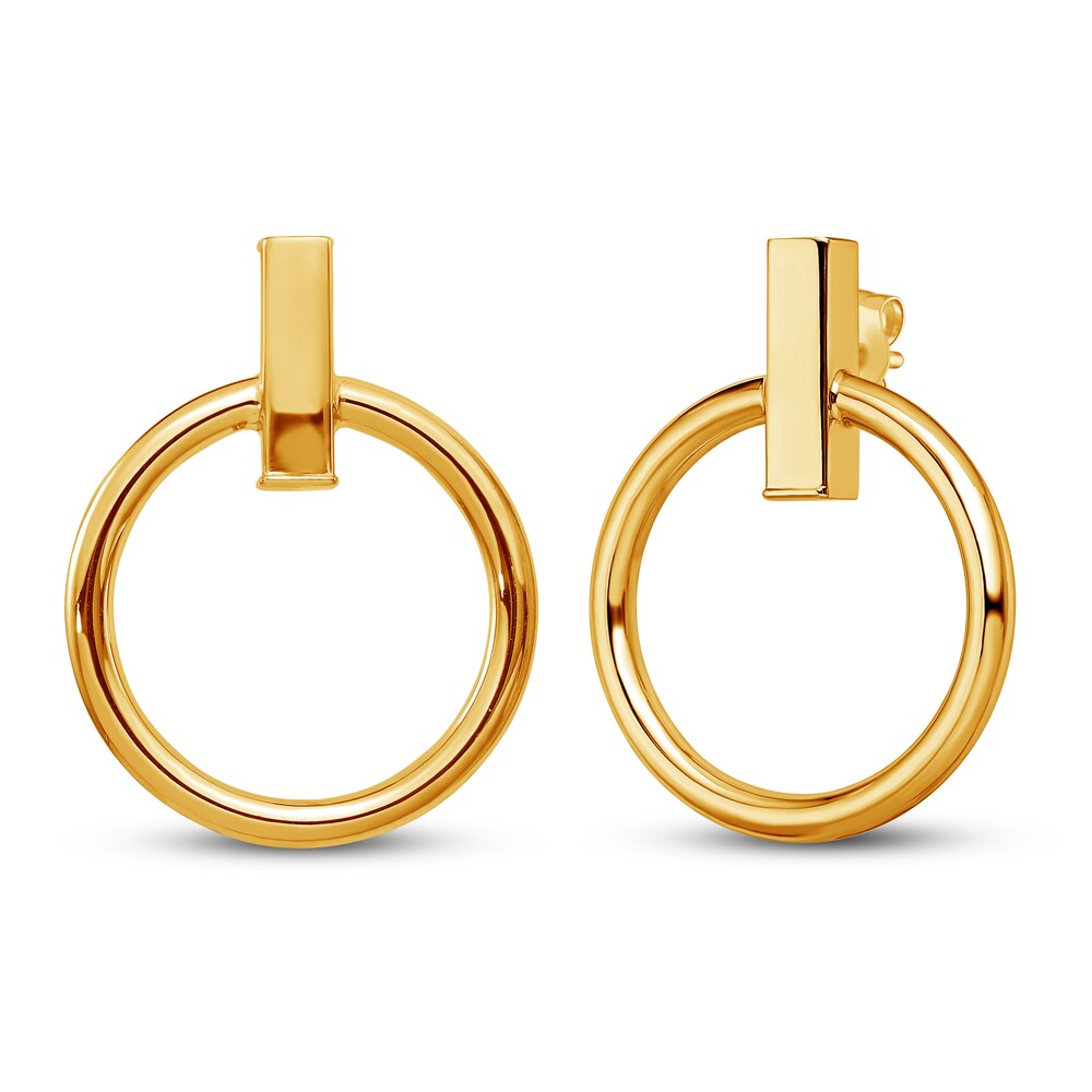 Circular Dangle Earrings 14K Yellow Gold Smz1a5QX