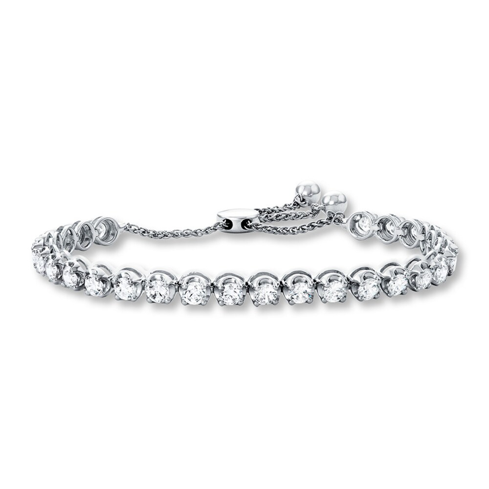 Diamond Bolo Bracelet 4 ct tw Round-cut 14K White Gold Syigfpn6