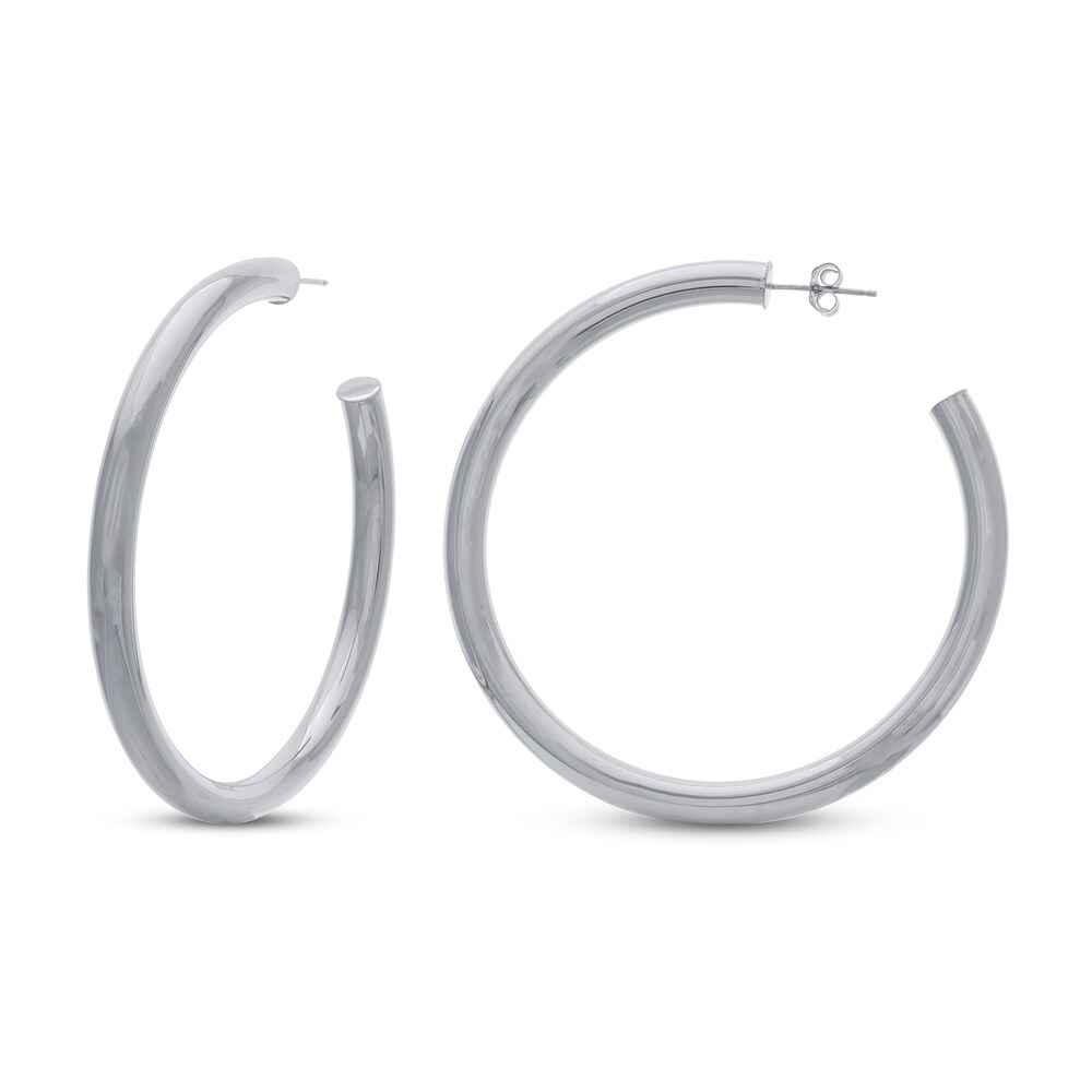 Open Hoop Earrings 14K White Gold T21UAOx2