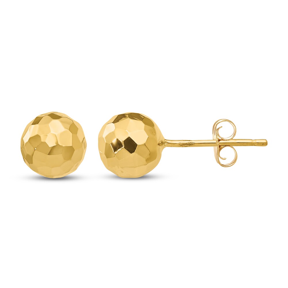 Diamond-Cut Ball Stud Earrings 14K Yellow Gold T4LXJaio