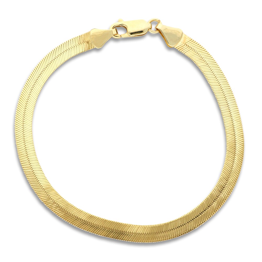 Flexible Herringbone Bracelet 10K Yellow Gold 8" 3.5mm TEZx6iti