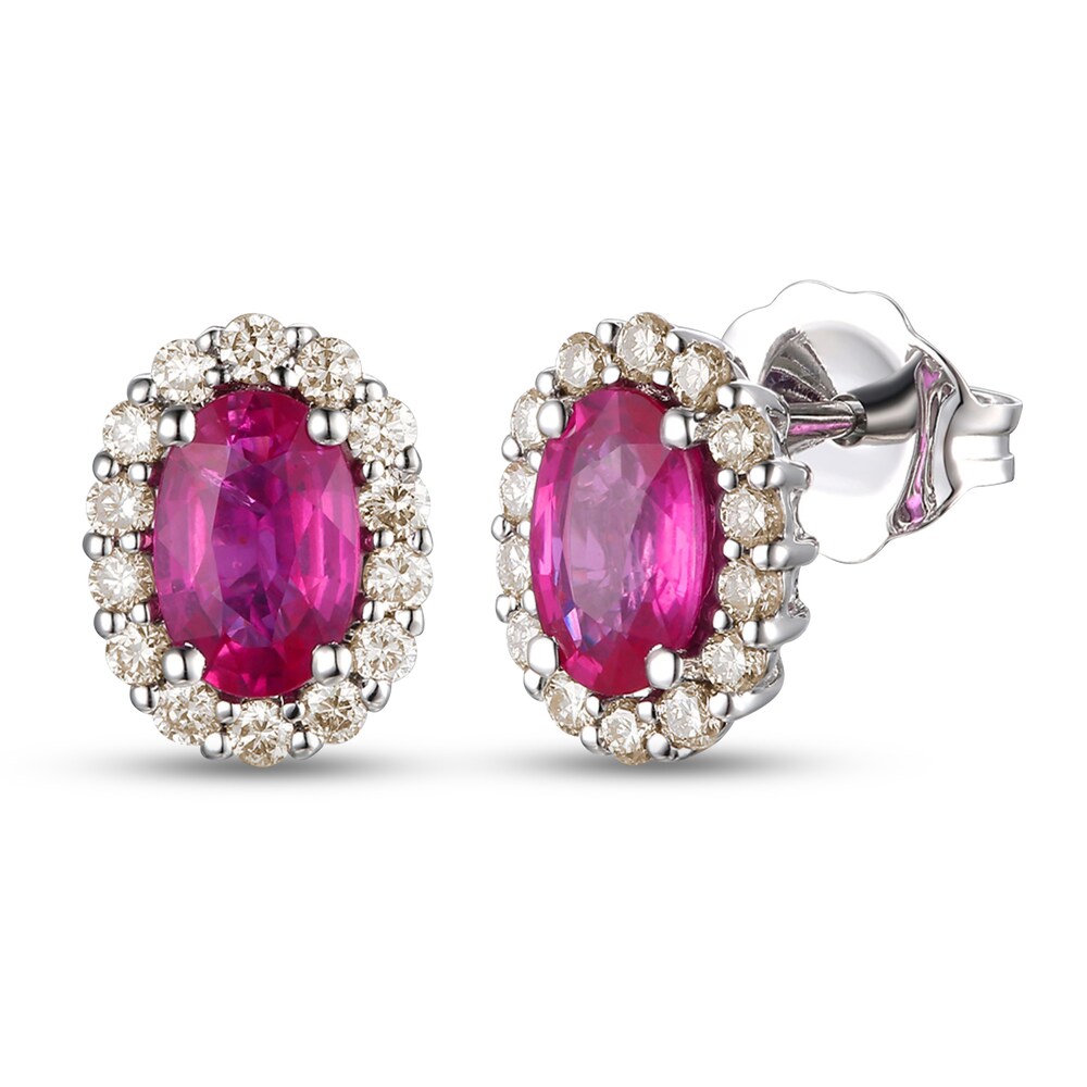 Le Vian Natural Ruby Earrings 1/3 ct tw Diamonds 14K Vanilla Gold TH3sWWyC