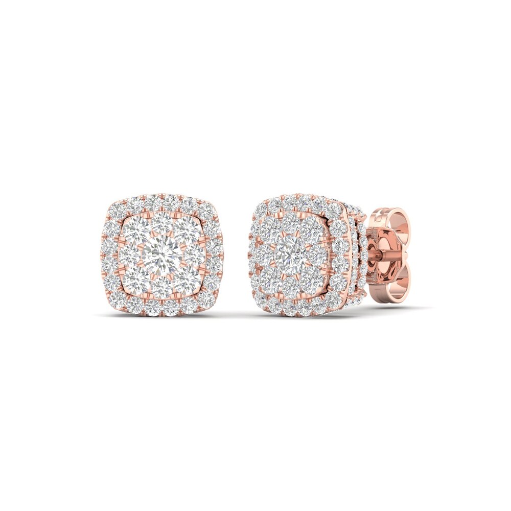 Colorless Diamond Earrings 1 ct tw Round 14K Rose Gold TVgjZsQO