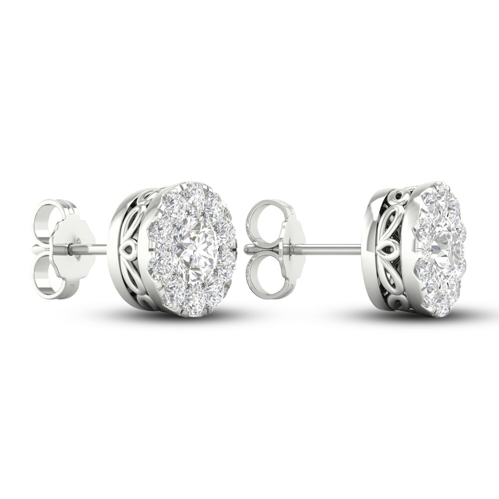 Lab-Created Diamond Stud Earrings 1-1/2 ct tw Round 14K White Gold TWNtFD87