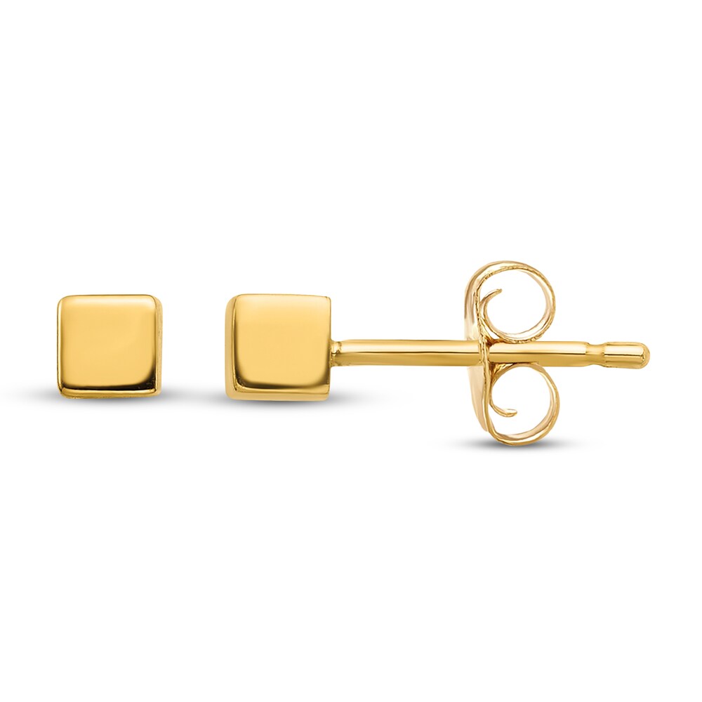 Square Stud Earrings 14K Yellow Gold TbWSBWjm