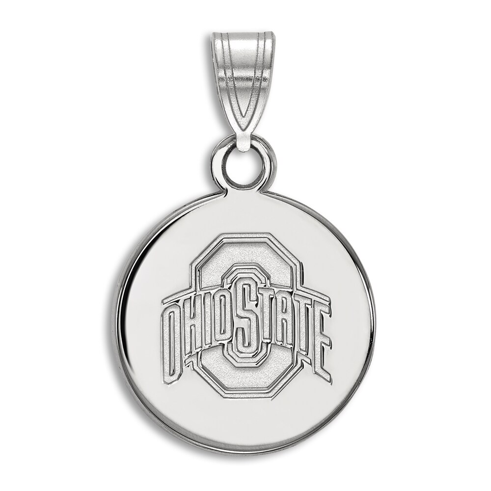 Ohio State University Small Disc Necklace Charm Sterling Silver TbaLBjZL