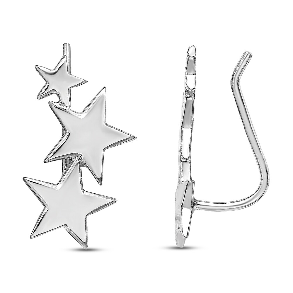 Graduating Stars Climber Earrings Sterling Silver TcyUYtoA