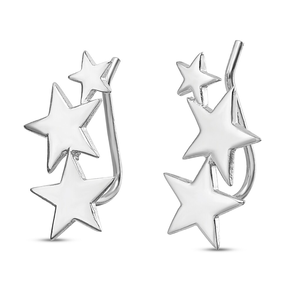 Graduating Stars Climber Earrings Sterling Silver TcyUYtoA