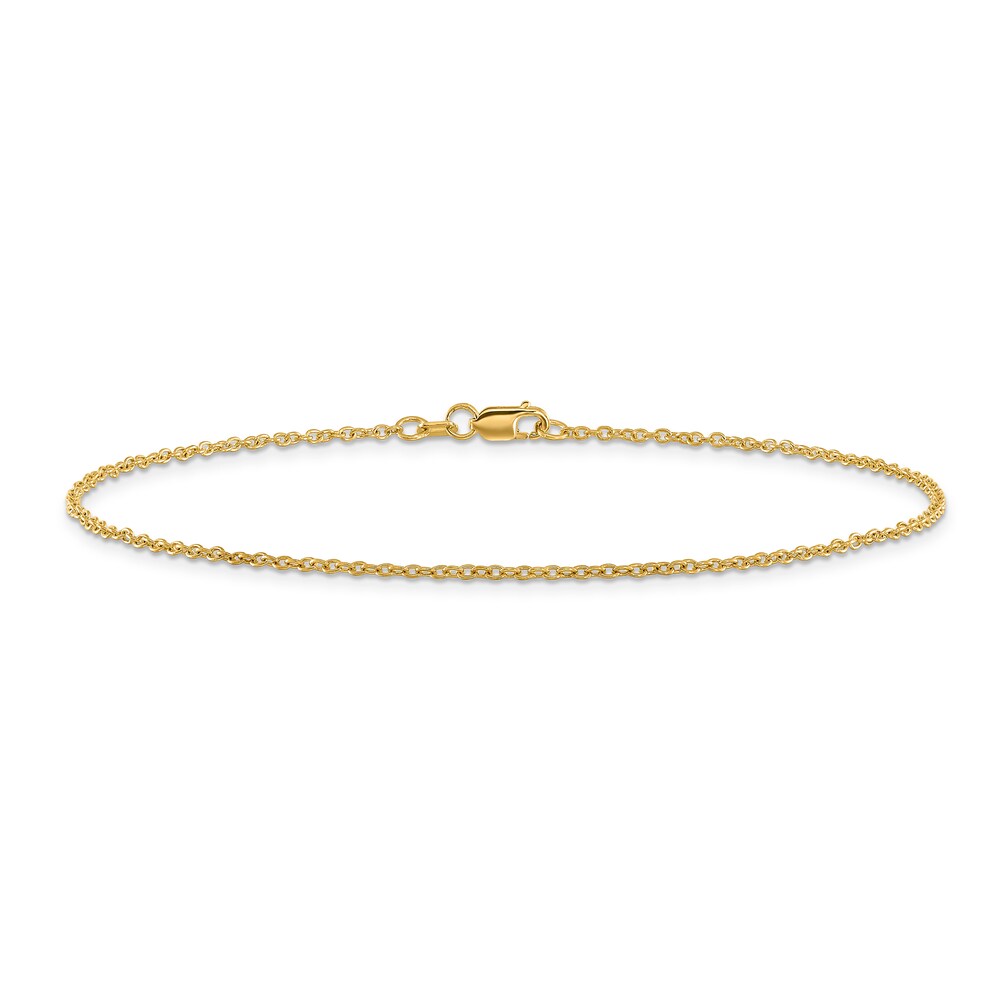 Cable Chain Anklet 14K Yellow Gold 10" TeH9RjGy