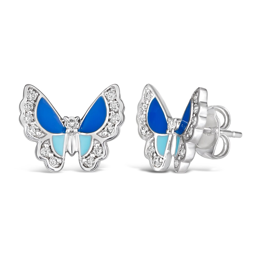 Le Vian Diamond Butterfly Stud Earrings 1/4 ct tw Round 14K Vanilla Gold TjLSOtVA