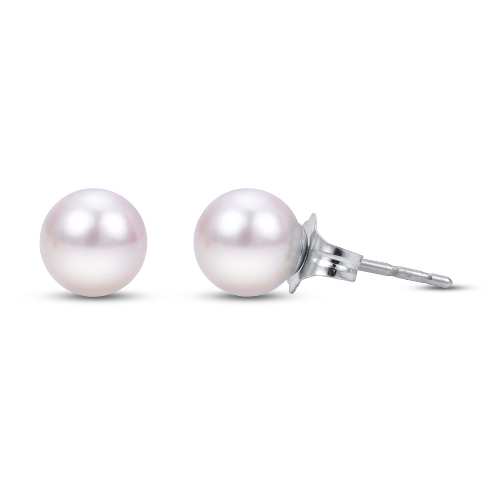 Cultured Akoya Pearl Earrings 14K White Gold TjNoAmiS