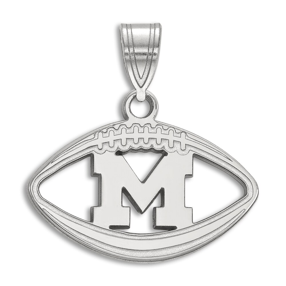 University of Michigan Football Necklace Charm Sterling Silver Tlp9C8Zq [Tlp9C8Zq]
