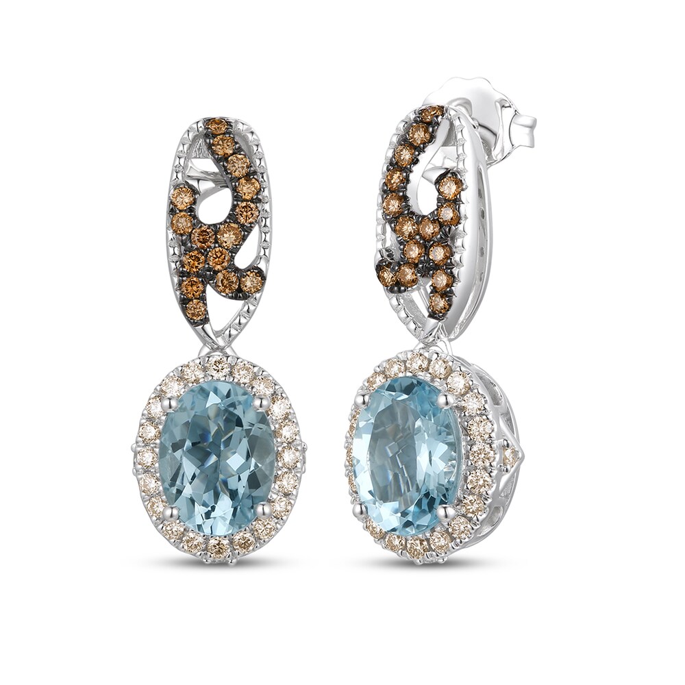 Le Vian Natural Aquamarine Earrings 1/2 ct tw Diamonds 14K Vanilla Gold Tp0sYFll