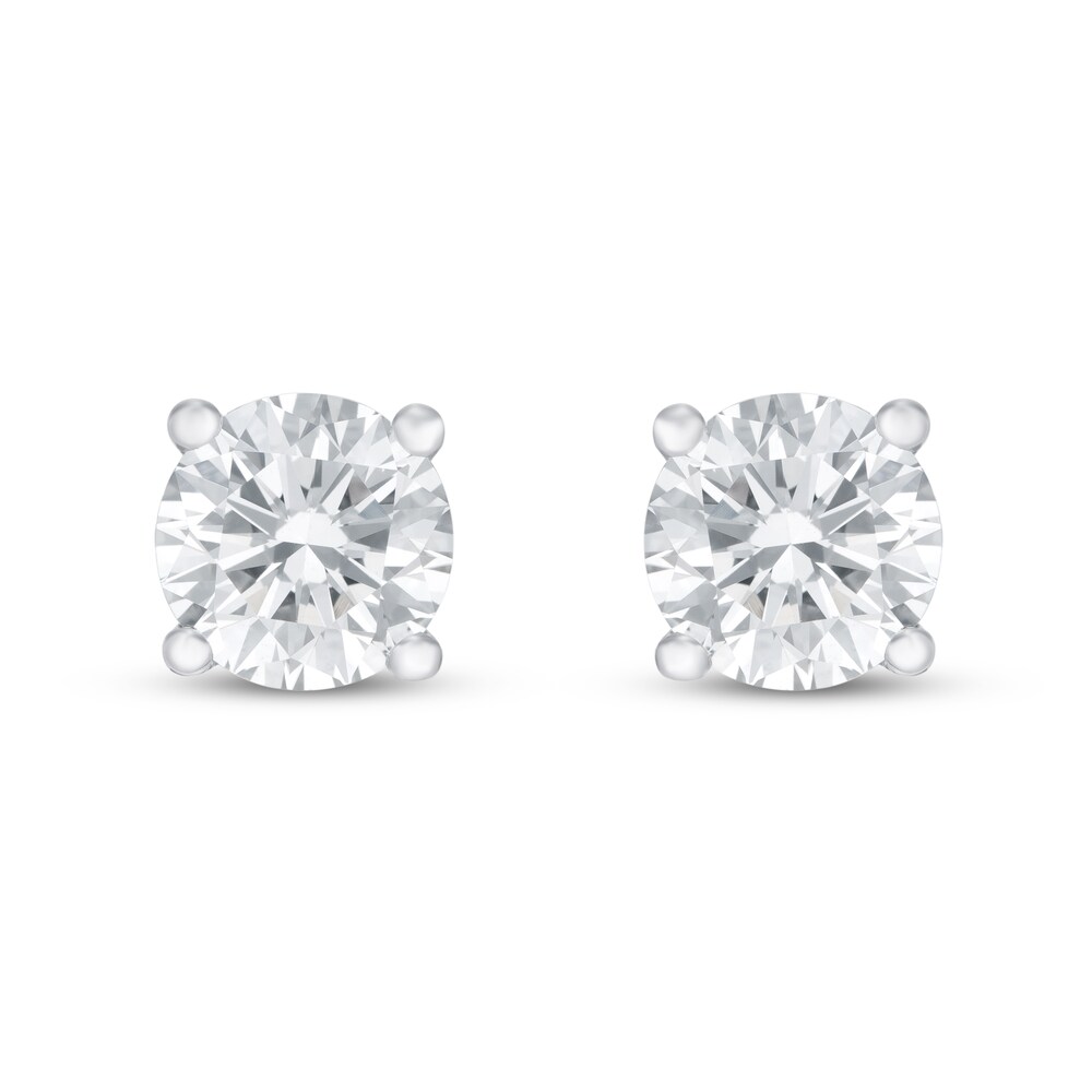 Lab-Created Diamond Solitaire Earrings 1 ct tw Round 14K White Gold (SI2/F) TpniBpsS