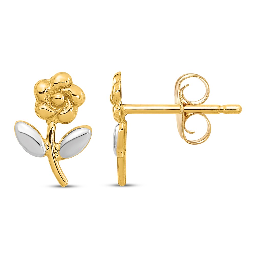 Flower Stud Earrings 14K Two-Tone Gold TwekmMMK