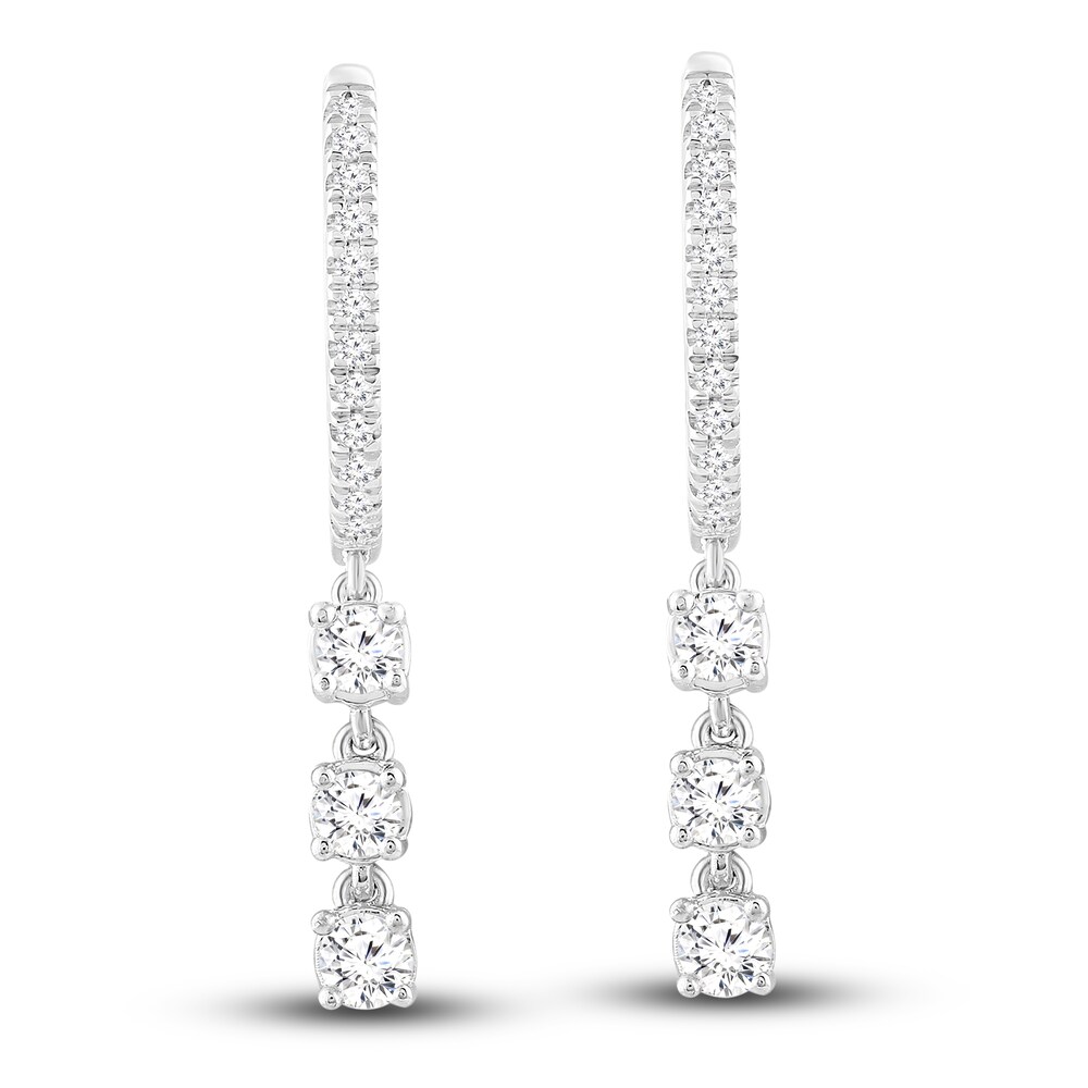 Diamond Dangle Earrings 1/2 ct tw Round 10K White Gold UE05IjPs