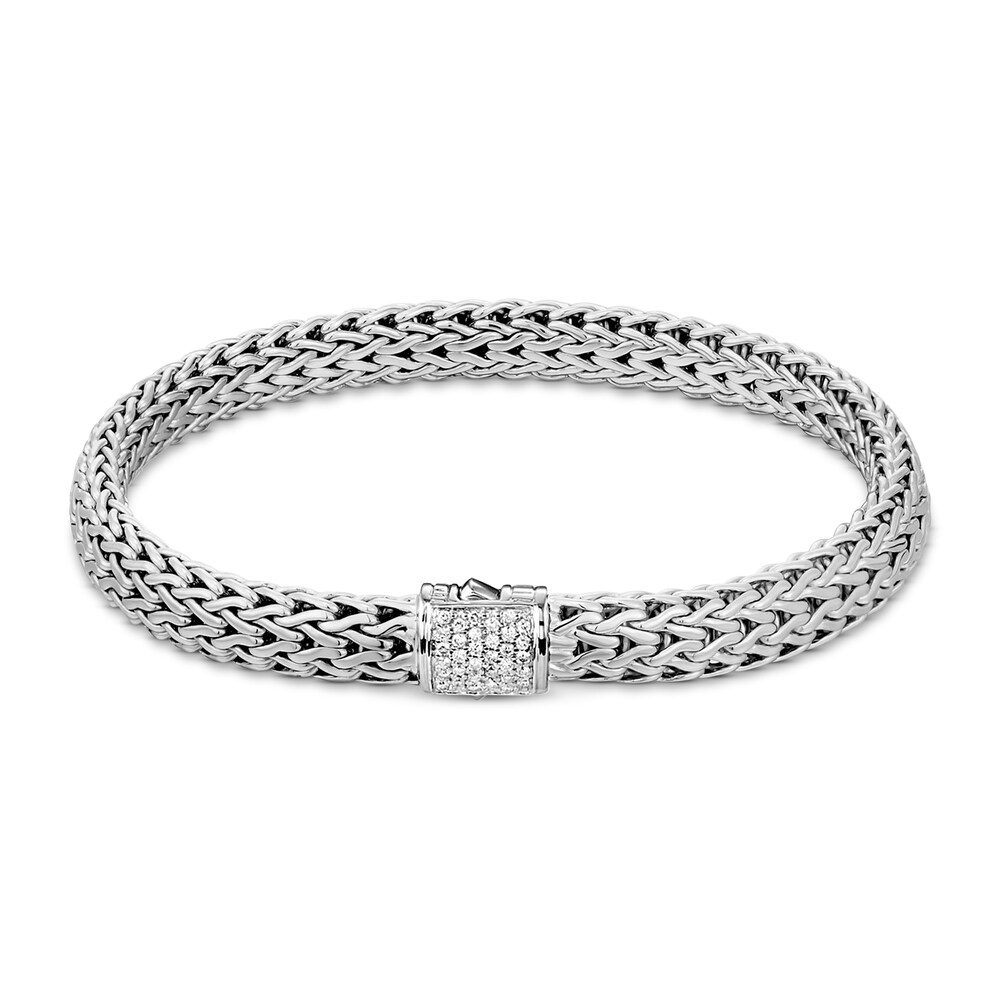 John Hardy Classic Chain Bracelet 1/6 ct tw Diamonds Sterling Silver UENPThAt