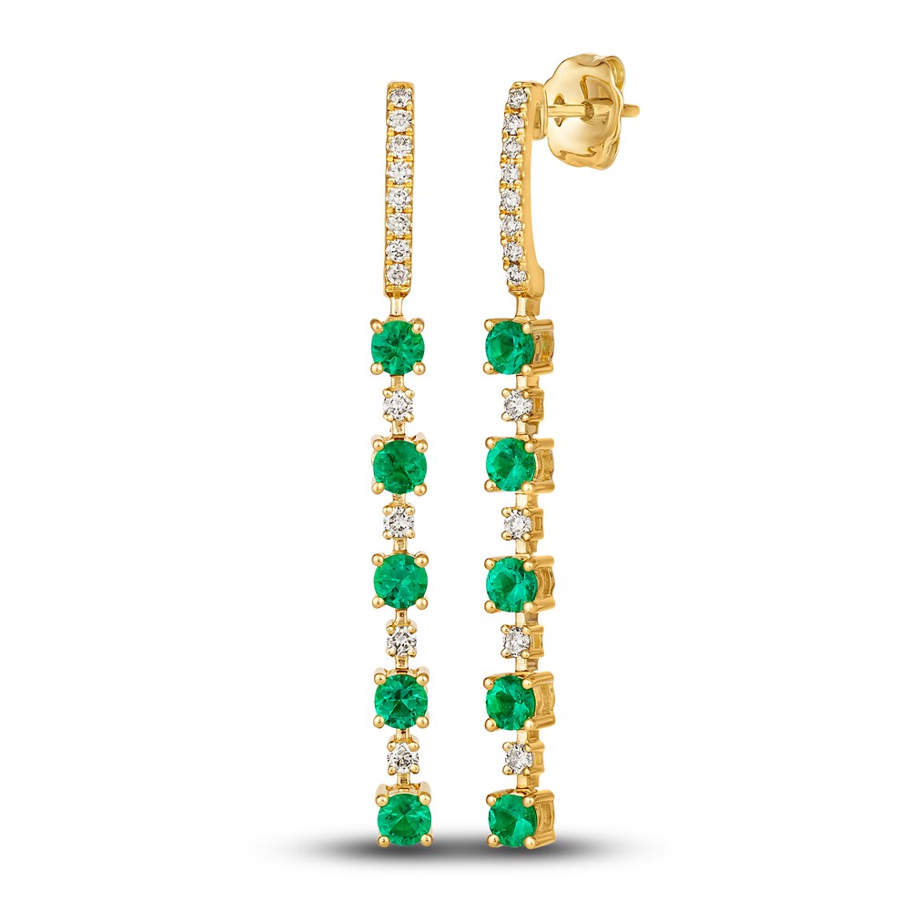 Le Vian Natural Emerald Earrings 1/4 ct tw Diamonds 14K Honey Gold UEw0gELu