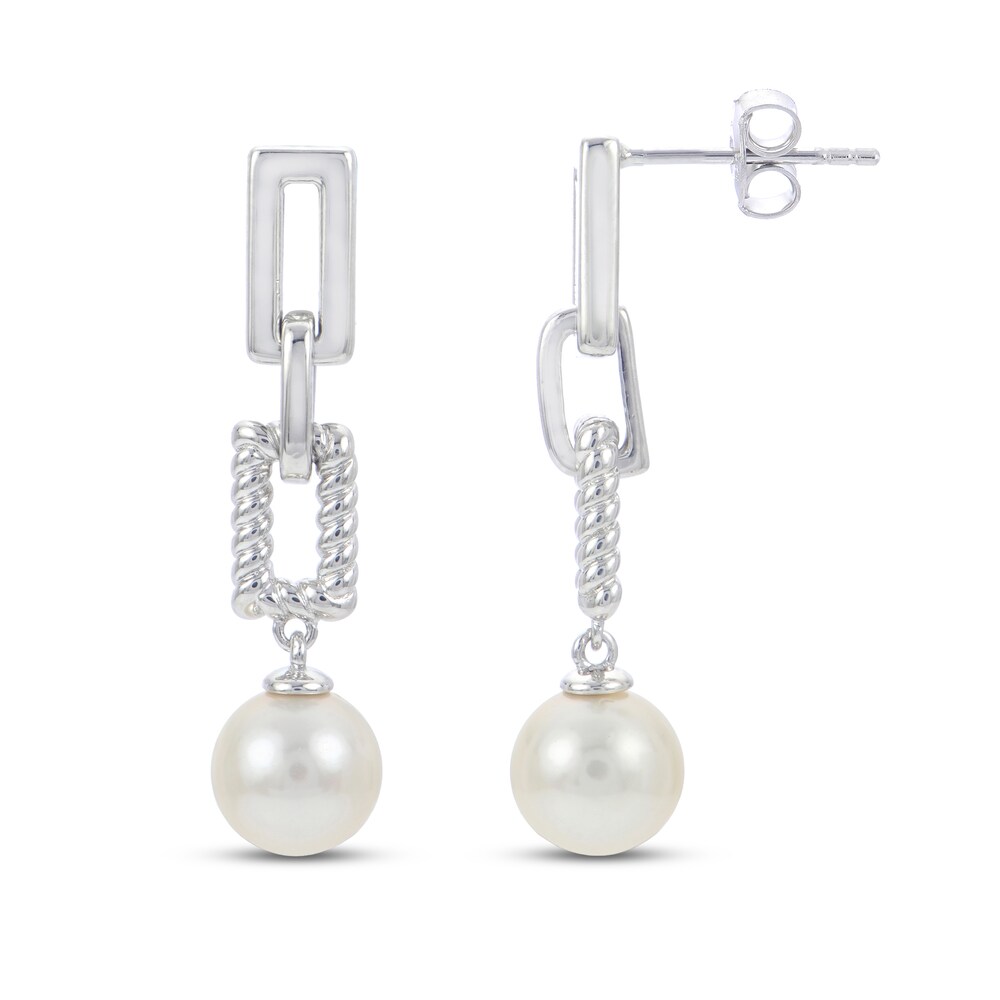 Cultured Freshwater Pearl Dangle Earrings Sterling Silver UPhvQHWH