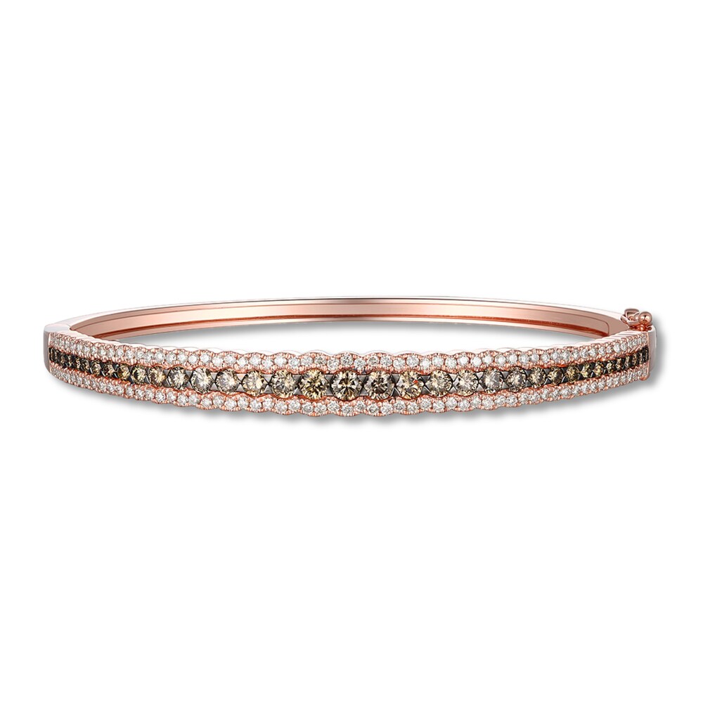 Le Vian Diamond Bangle Bracelet 2-1/3 ct tw Round 14K Strawberry Gold UdH9SH7A