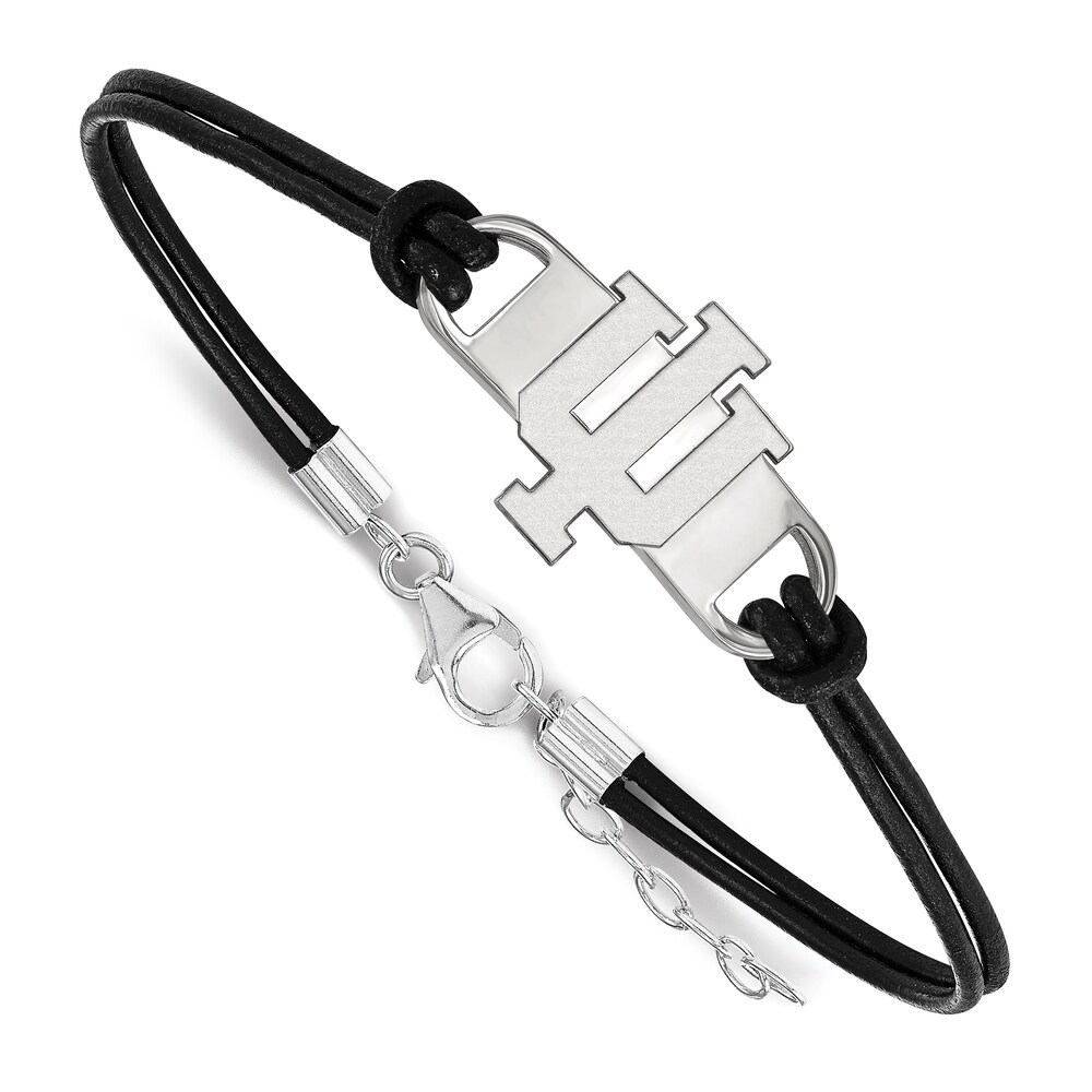 Indiana University Leather Bracelet Sterling Silver 7" UioOtPv6