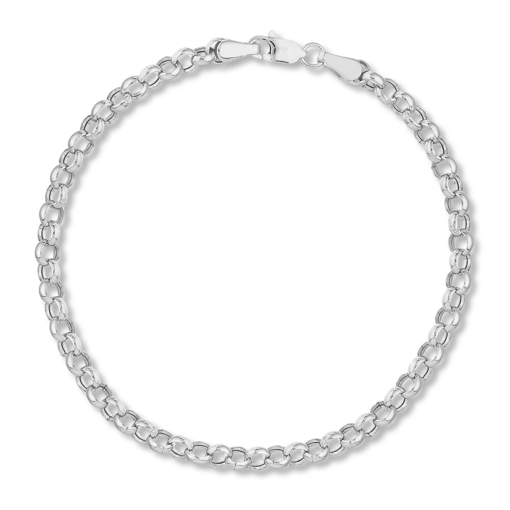 Rolo Chain Bracelet 14K White Gold 7.25" UpRdXyhA