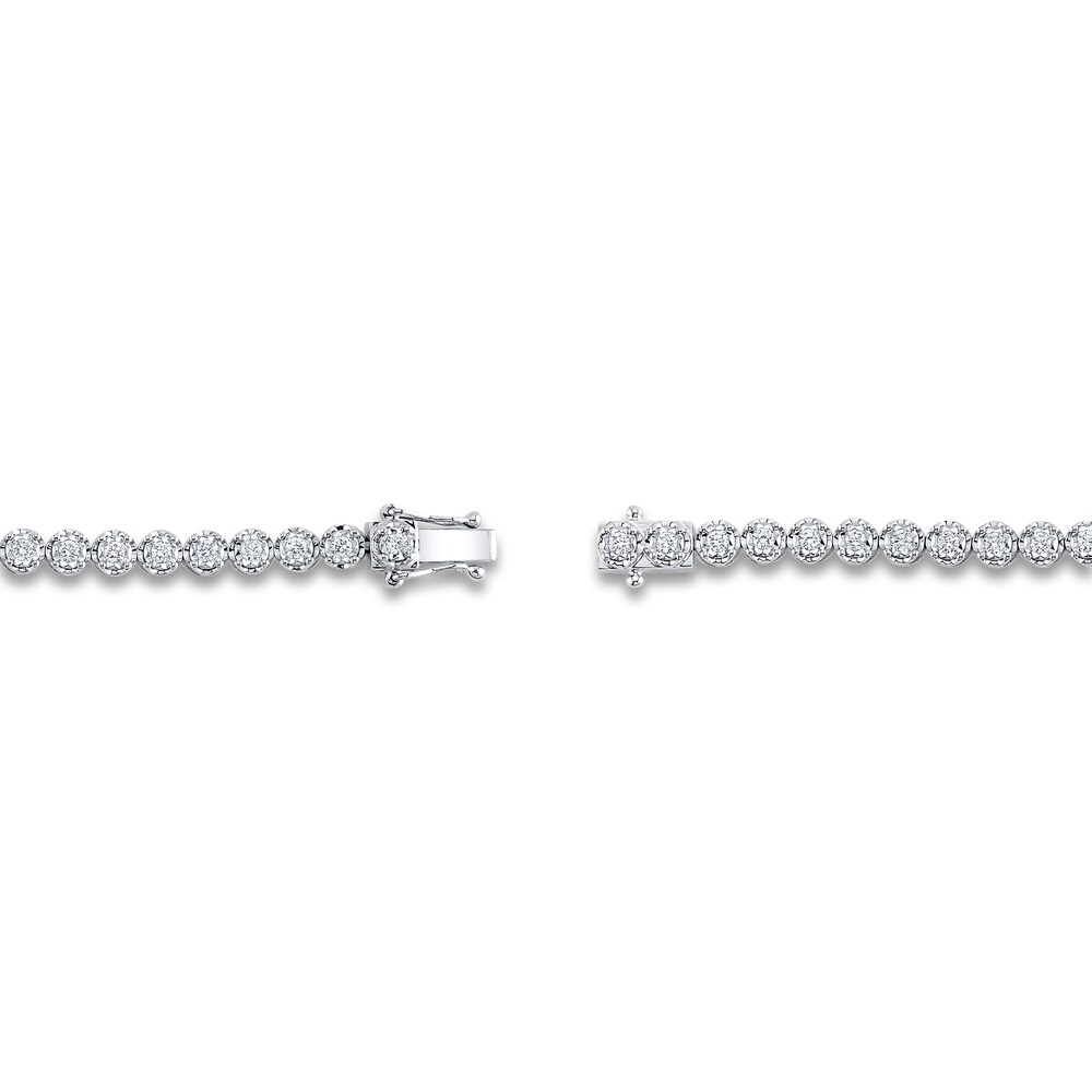 Shy Creation Diamond Tennis Bracelet 1 ct tw Round 14K White Gold 7\" SC55024353 UrYiDs7v